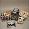 Vintage Collection Lot - Binoculars, Tins, Brass Weights, Micrometer
