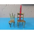 Brass Miniature Chairs x2