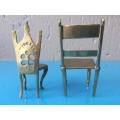 Brass Miniature Chairs x2