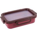 Food Storage Container with Silicone Stretch Lid - 860ml (Red/White)