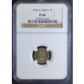 1956 SA 3 Pence * NGC PF66 - Some toning on coin