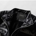 2023 Leather Jackets for Men Winter Bomber Jackets - Bike Jacket - Black
