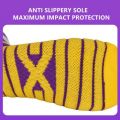 Compression Sports Socks Professional Basketball Impact Protection - 24 Purple & Yellow