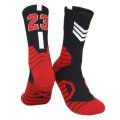 Compression Sports Socks Professional Basketball Impact Protection -  23 Red & Black