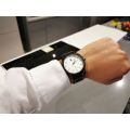 Minimalist Wallet For Men Card Holder Bank Card Wallets + VC Fashion Watch - Black Strap White Dial