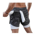 Men s 2 in 1 Running/Workout Shorts with Pockets Quick Dry - L