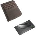 Minimalist Wallet For Men Bank Card Wallets + Foldable Card Knife brown