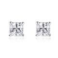 Azov Diamond Earrings Studs Unisex -99.9% Pure Silver- 4x4mm Zirconia Stone