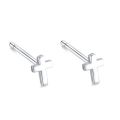 Azov Silver Earrings Studs For Women or Men Unisex - 99.9% Pure Silver - Cross