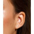 Azov Silver Earrings Studs For Women or Men Unisex - 99.9% Pure Silver - Cross
