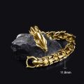 Bracelets For Men S925 Silver Plated Titanium - Viking Dragon - Gold Silver