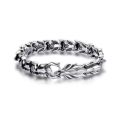 Bracelets For Men S925 Silver Plated Titanium - Viking Dragon - Silver