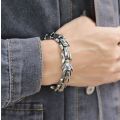 Bracelets For Men S925 Silver Plated Titanium - Viking Dragon - Silver
