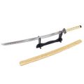 Japanese Katana Sword + Stand - Traditionally Hand Forged Carbon Steel Blade - Aurerian Gorudo (Aure