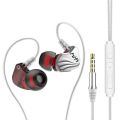 HIFI Earphone 6D Surround Bass Earbuds Noise Reduction Headphone - - Dark Grey