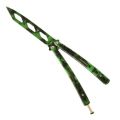 Training butterfly knife Practice Butterfly Knife Balisong - Hell Flame - Green Mamba