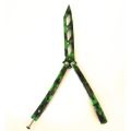 Training butterfly knife Practice Butterfly Knife Balisong - Hell Flame - Green Mamba