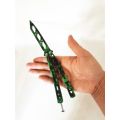 Training butterfly knife Practice Butterfly Knife Balisong - Hell Flame - Green Mamba