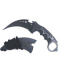 Karambit Knife Combat Fighting Knife - Tiger Claw Tactical Knife -  Black