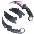 2x Karambit Knife Combat Tiger Claw Tactical Knife - Black + Blitz