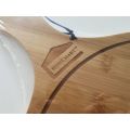 Pack of 10 -Home Mart 35/32cm Bamboo Pizza Plate Pizza Board Serving Plate - 32 cm