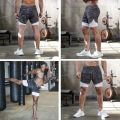 APEY Shorts For Men 2 In 1 Sports Gym Shorts With Phone Pocket& Underlayer - L