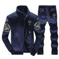 APEY Tracksuits For Men & Women Slim Fit Men`s Jacket & Sweat Pants - Navy - L