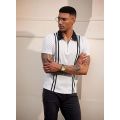 APEY - Golf Shirt Collared T Shirts For Men Stretch Fit Polo Shirts - White - L