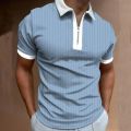 APEY Golf Shirt Collared T Shirts For Men Stretch Fit Polo Shirts - SkyBlue - L