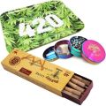 DaMa Weed Grinder Crusher- 50mm Solid Lid + 40 Pre-Rolled Cones + Tray - 420 Tray