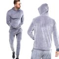 Hoodie Tracksuit Unisex For Women & For Men - Autumn & Winter Fleece Lined - Light Grey -  M