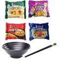 Ramen Noodle Instant Noodle 4 Pack Trial Combo, Ramen Bowl & Chopsticks