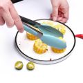 Silicone Tip Kitchen Food Tongs - Green