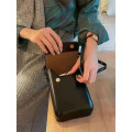 Sling Bag Crossbody Flap Shoulder Purse Phone Bag Handbag Minimalist - Black