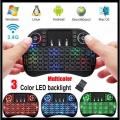 i8 Air Mouse Wireless Bluetooth Keyboard - 3 Color Backlights ( Tv Box Compatible)