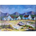 Another beautiful "Fishing Village" original painting by Patty Mynhardt - Crazy Wednesday Special !