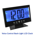 Convenient Backlit Lcd Clock Digital Clock Voice Control