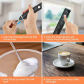 Essential Home Electric Blender Milk Frother Handheld Usb Rechargeable Beverage Frother 3 Speed