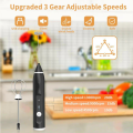 Essential Home Electric Blender Milk Frother Handheld Usb Rechargeable Beverage Frother 3 Speed