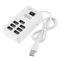 Essential Usb2.0 Portable 7-Port High Speed Hub For Home With Cable Switch