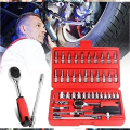 Convenient, Practical And Multi-Functional 46-Piece 1/4-Inch Socket Set Car Repair Tools Ratchet Wre