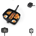 Versatile Split Frying Pan For All-In-One Cooked Breakfasts And More! 32x38cm