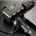 Multifunctional Car Cigarette Lighter, One To Three Charger Sockets, One To Three Plugs With Digital