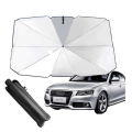 Powerful Heat-Absorbing 2-Piece Front Window Guard Square Silver Sunshade 68 X 78 Cm