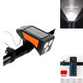 Convenient And Affordable Aerbes Solar Led Bicycle Light With Horn 120Db
