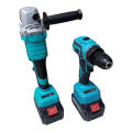 Multifunctional Exquisite Electric Drill Angle Grinder Tool Set With Two 25V Batteries