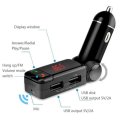 Multifunctional Lcd Bluetooth Charger With Hands-Free Mp3 Player/Fm Radio Adapter Transmitter Usb Ch