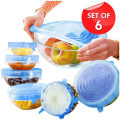 Reusable Food Preservation Silicone Stretch Lids For Home Use 6-Pack