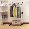 Stainless Steel Double Rod Clothes Hanger/Rack, Roller Rod Guide Rack, Adjustable High Quality Doubl