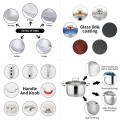 Stylish And Sophisticated 15 Piece Cookware Set Stainless Steel Cooking Pot Set With Kitchen Utensil